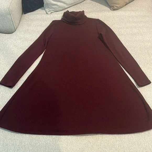 turtleneck burgundy dress Burgundy Rib Knit Turtleneck Sweater Dress  PinkBlush